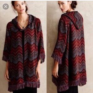 Anthropologie Hei Hei Poncho Sweater Jacket Mesilla Jacquard Coat XS/S